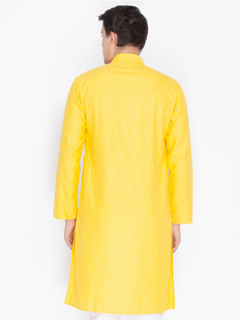 Men's Yellow Linen Kurta